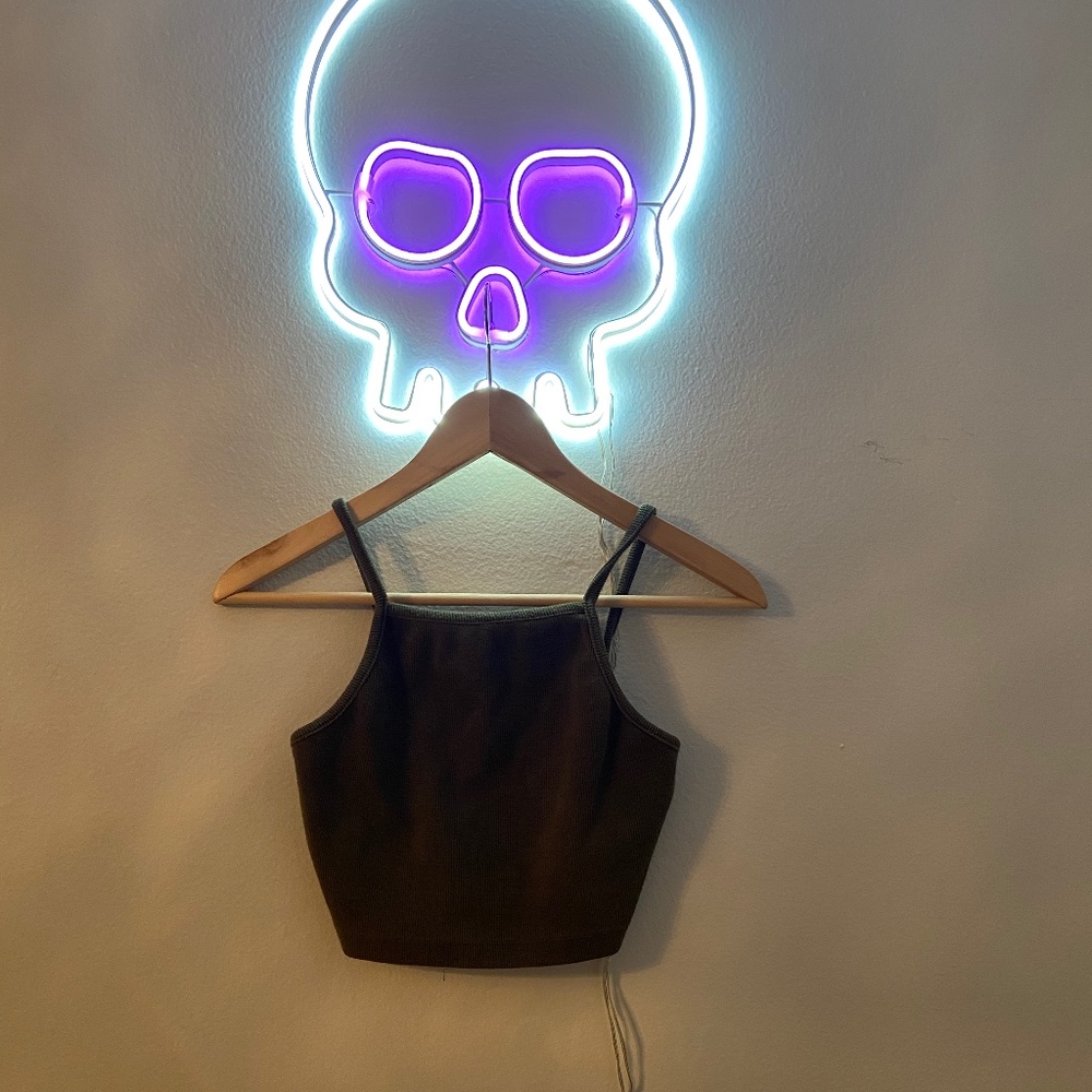 Olive Green Crop Top